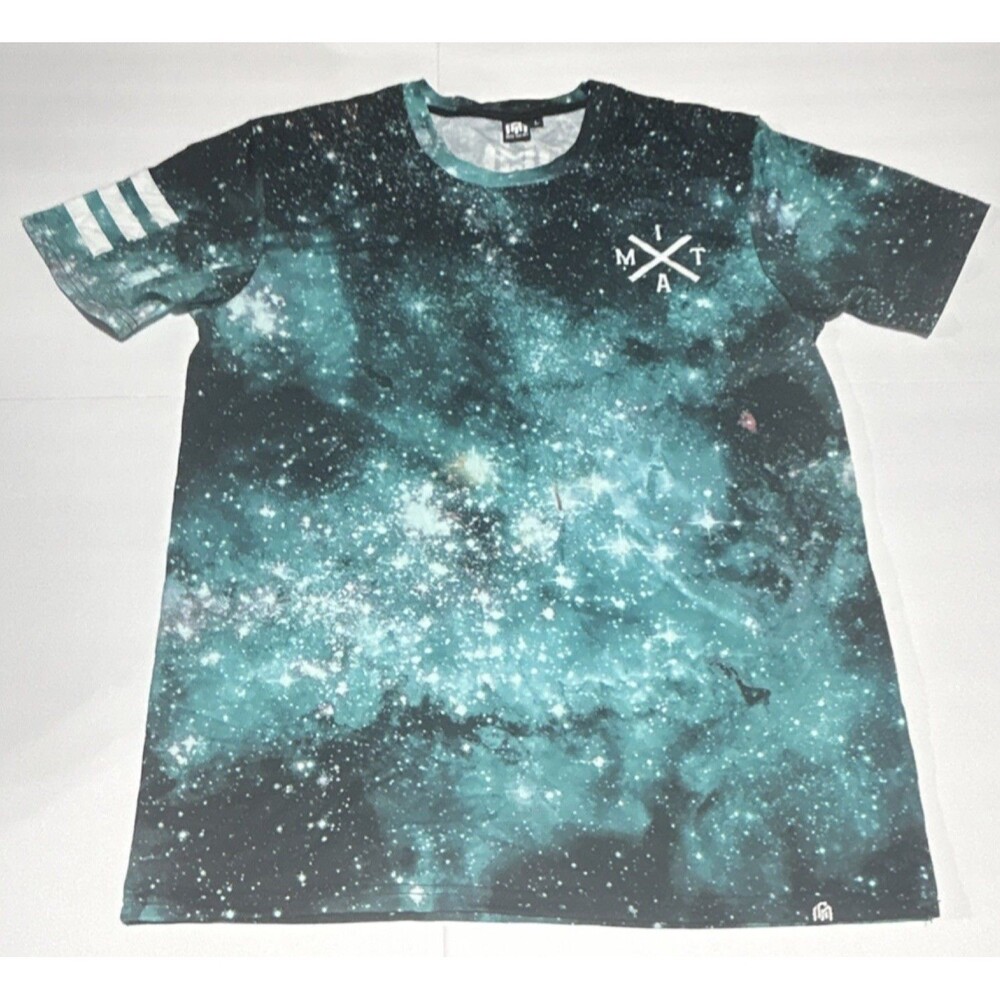 Into The AM Men's Large Galaxy Space Graphic Crew Neck Short Sleeve T-Shirt